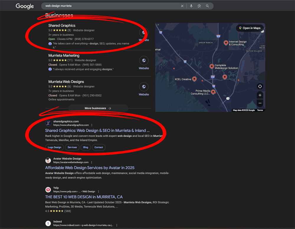 first-place-on-google-search-for-web-design-murrieta-shared-graphics